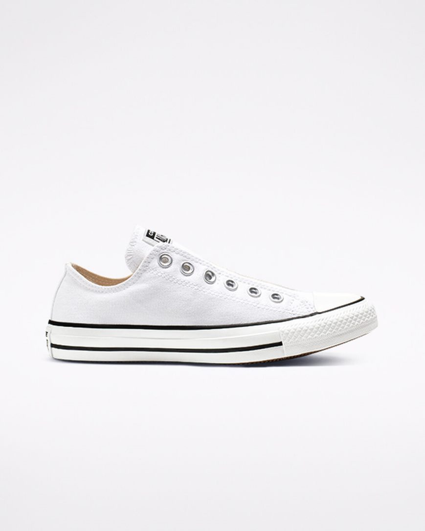 Pantofi Slip On Barbati Converse Chuck Taylor All Star Albi Negrii Albi | RO NQOX13328